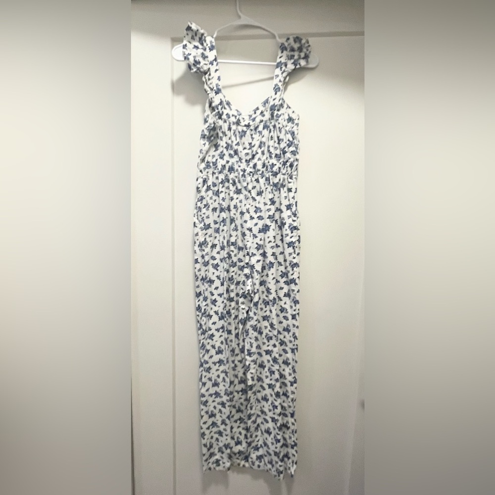 ASOS Miss Selfridge Floral Summer Spring Vacation Jumpsuit w/ pockets Size 6 💙🤍 - Picture 7 of 12